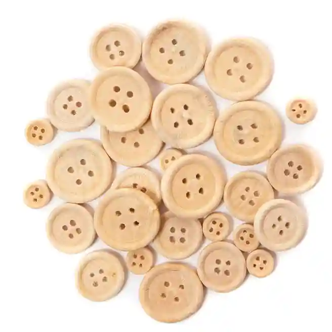 Nasturi de lemn mix, 30buc. - naturale