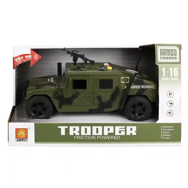 Машина инерционная 1:16 "Military Armoured” (свет, звук), код 36224
