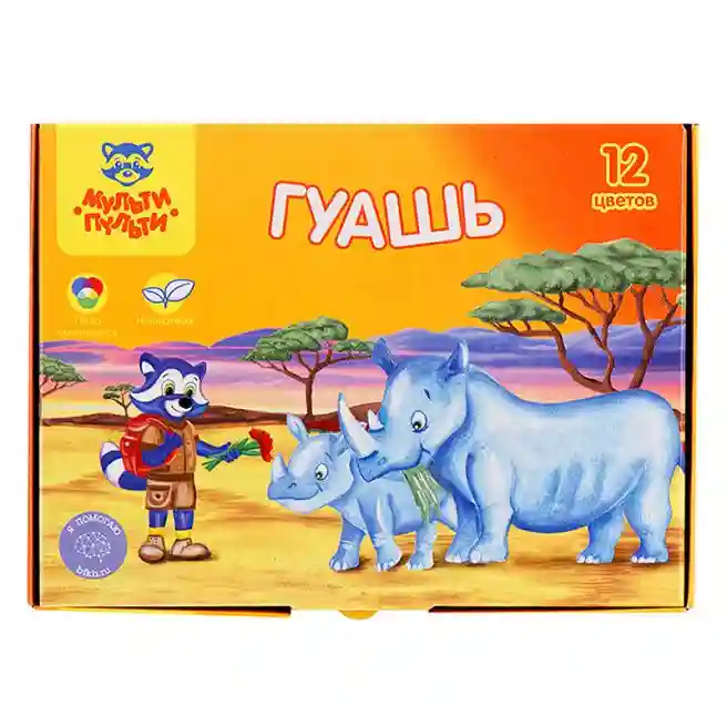 Гуашь Мульти-Пульти, 12 цветов, 20мл