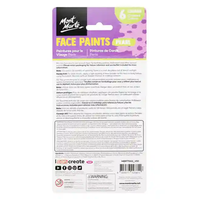 Set vopsele pentru față 6 culori Face Painting Set - Pearl
