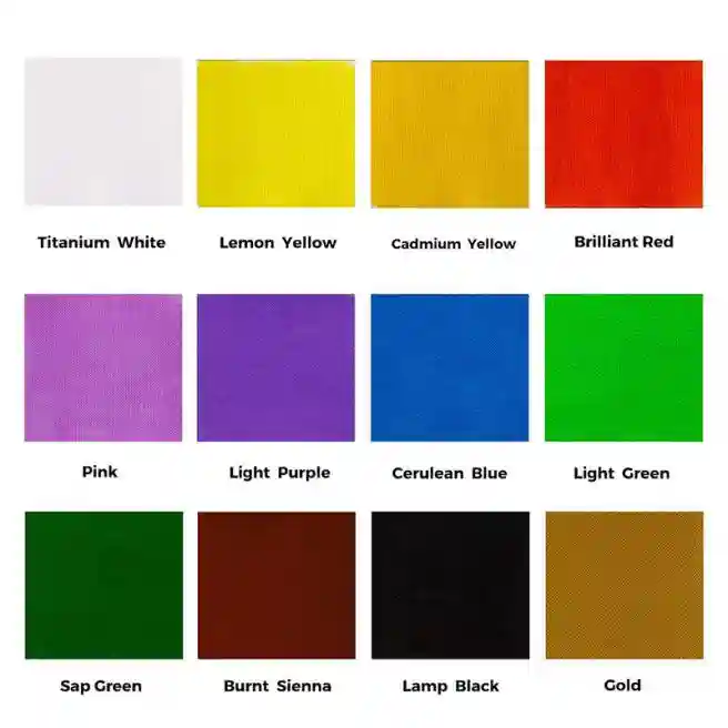 Set vopsele pentru haine Fabric Paint 12 bucăți x 20 ml