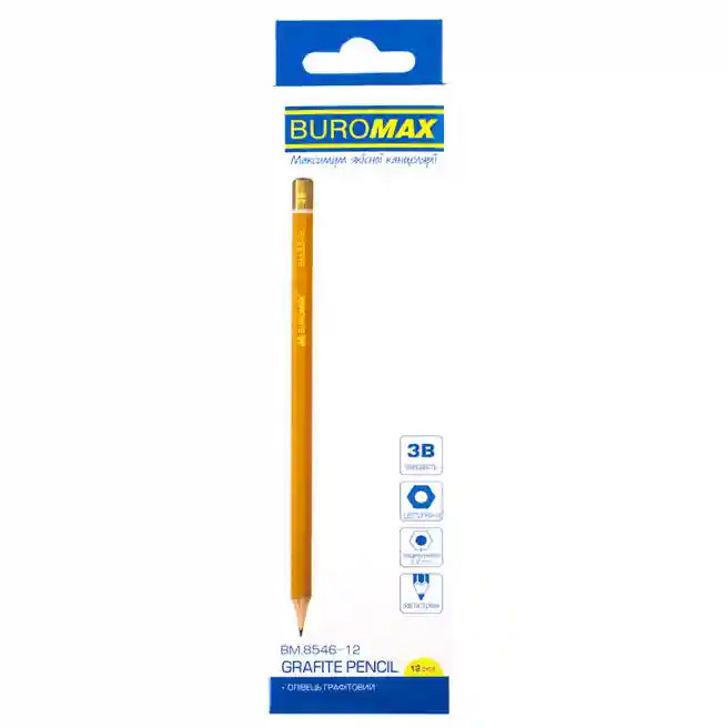 Карандаш Buromax Professional 3B, желтый
