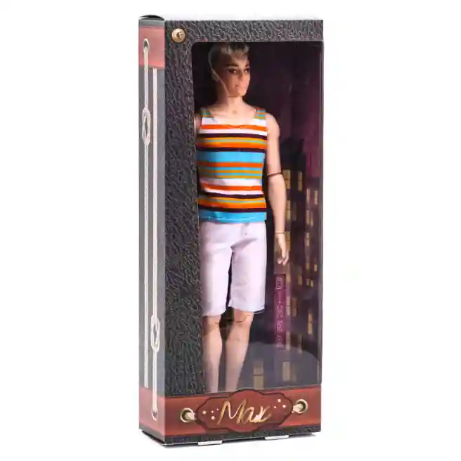Păpușa 29cm "MAX" pantaloni scurți albi, cod 452046