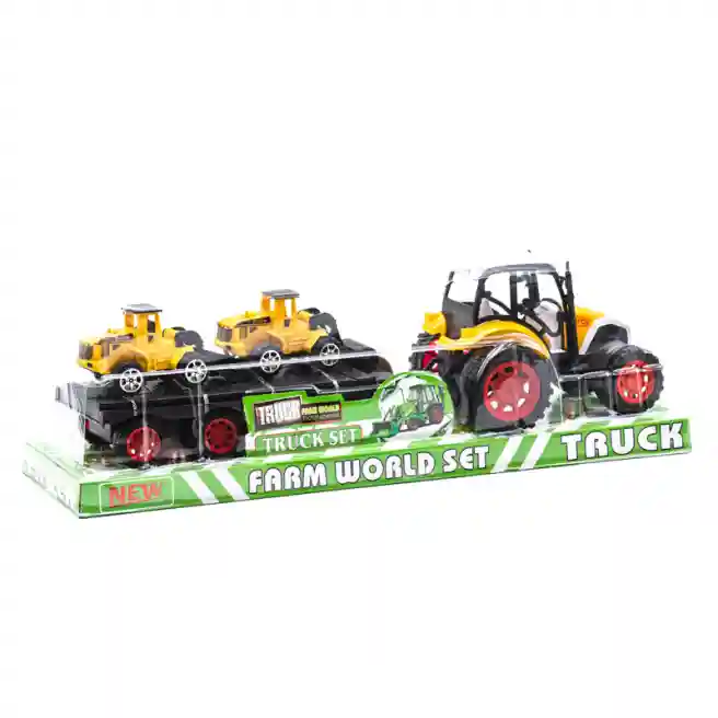 Tractor cu inerție cu remorcă 1018-5, galben, cod 452108