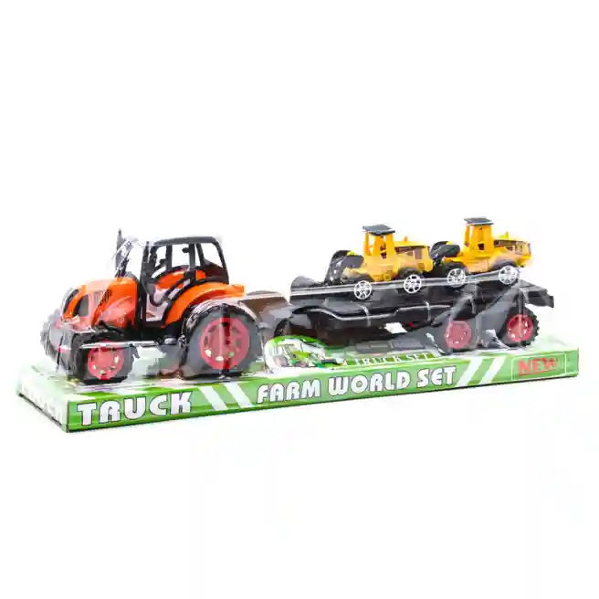 Tractor cu inerție cu remorcă 1018-5, portocaliu, cod 452109