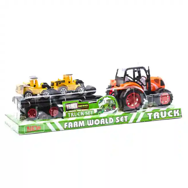 Tractor cu inerție cu remorcă 1018-5, portocaliu, cod 452109