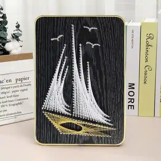 Set pentru creație String Art "Corabie cu pânze albe", 21x30 cm