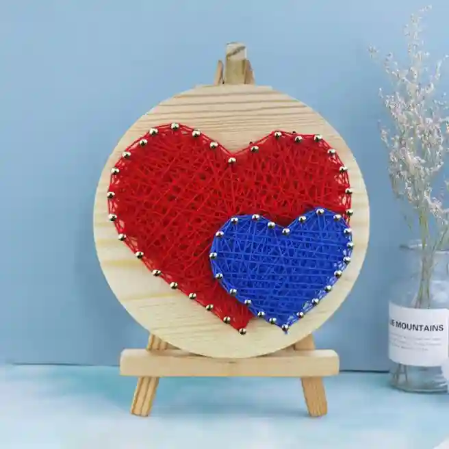 Set pentru creație String Art "Inimi", 11x11 cm