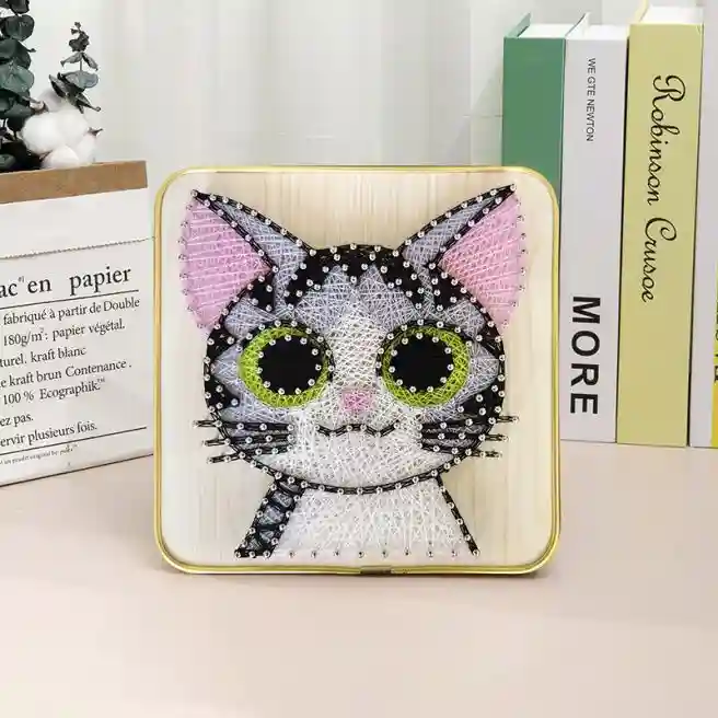 Набор для творчества Изонить "Серая кошечка", 20x20 см