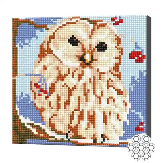 Mozaic cu diamante 20x20 cm Bufnita