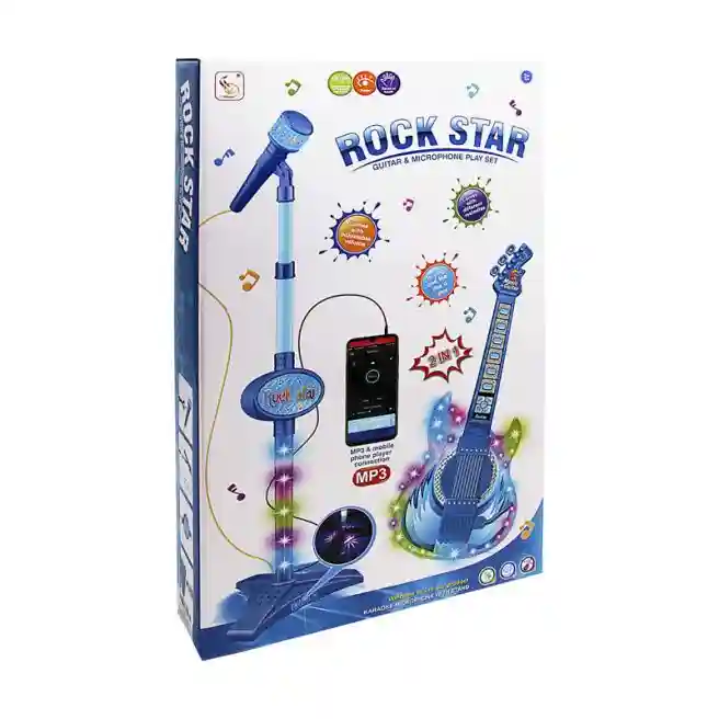 Set de joacă "Rock Star" (chitară, microfon) cu lumină, cod 522069