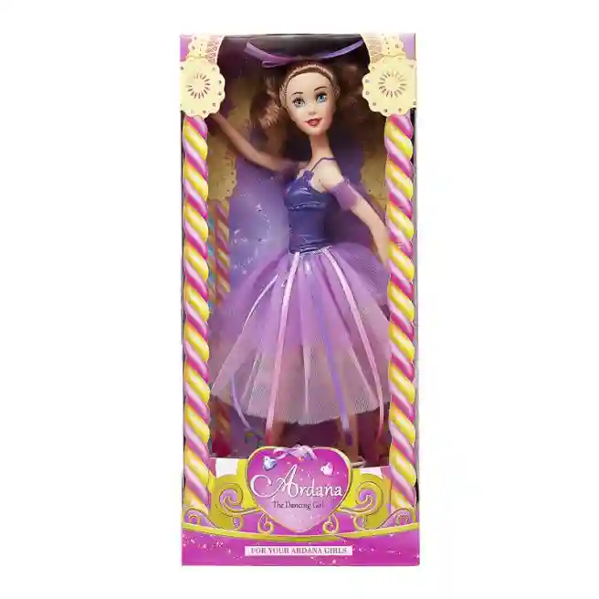 Păpușă 29 cm în rochie de coctail liliac, cod 492008