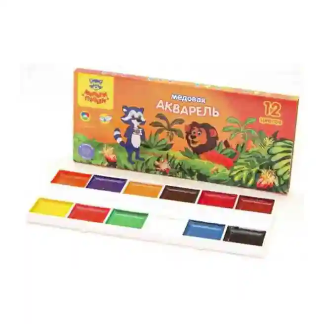 Acuarelă Multi-Pulti, din miere, 12 culori, fără pensulă