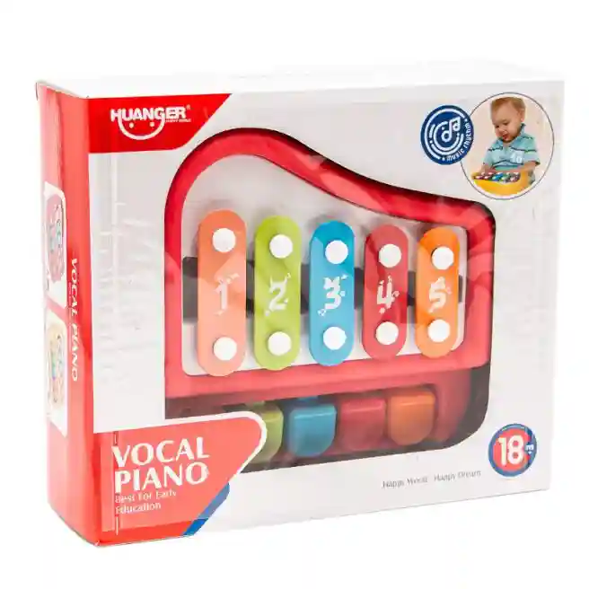Пианино "Vocal Piano", 5 клавиш, красный, код 552003