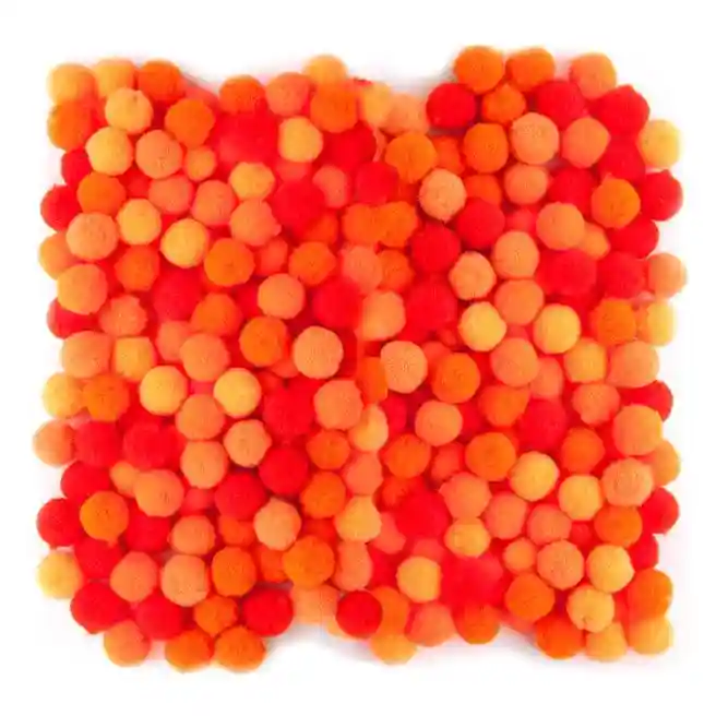 Pompoane decor 1cm mix, portocaliu, 120 buc