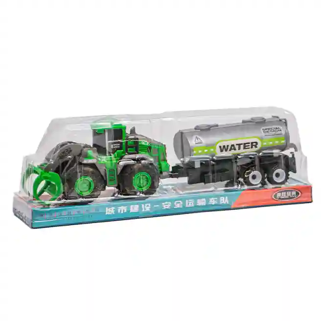 Jucarie „Buldozer de ferma – purtator de apa”, inertial, excavator, cod 542043