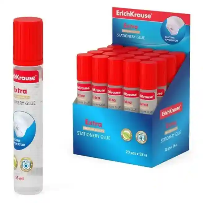 Adeziv cu aplicator din silicon pentru birou, ErichKrause 55 ml