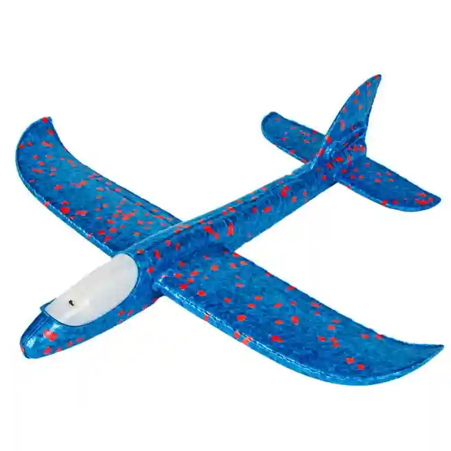 Avion planor 37cm (front LED), albastru, cod 177022