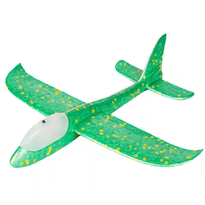 Avion planor 37cm (line LED), verde, cod 177026