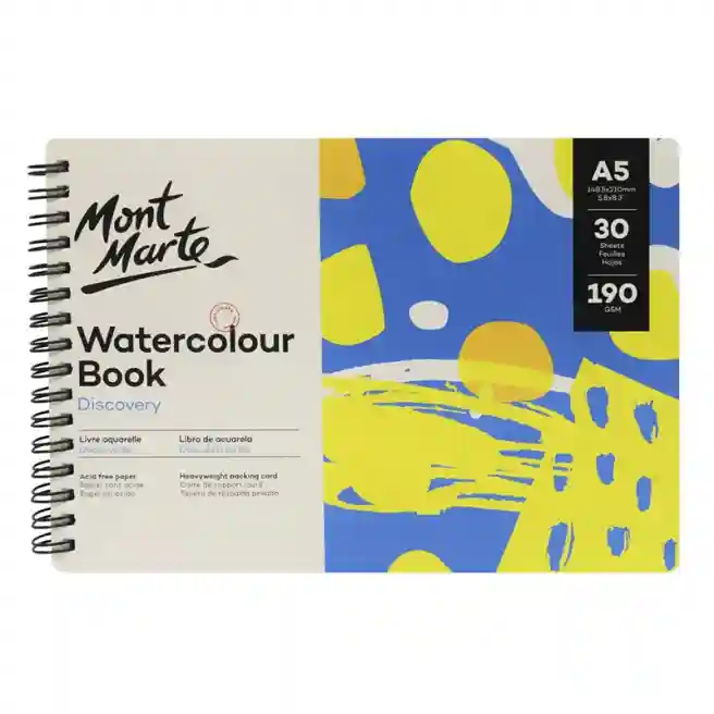 Spiral Sketchbook A5, 190 gsm, 30 foi, pentru acuarelă, cu pânză groasă