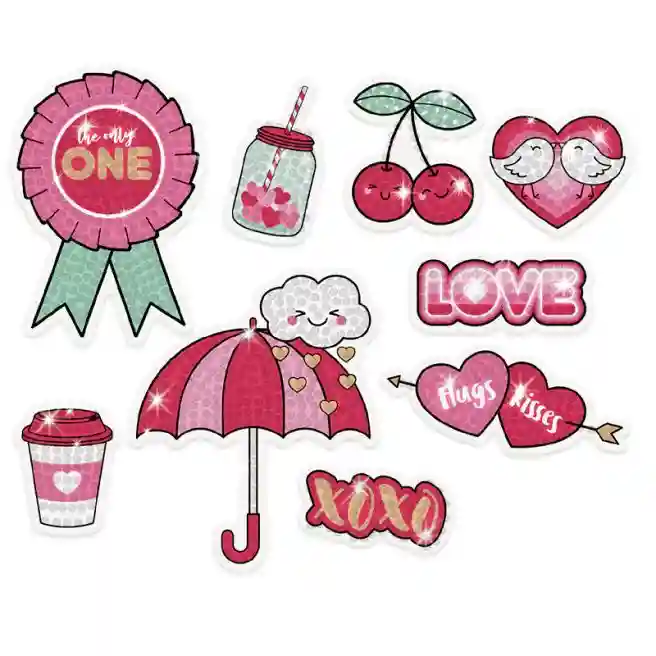 Stickere cu mozaic de cristale, XOXO, art. KSZK-018