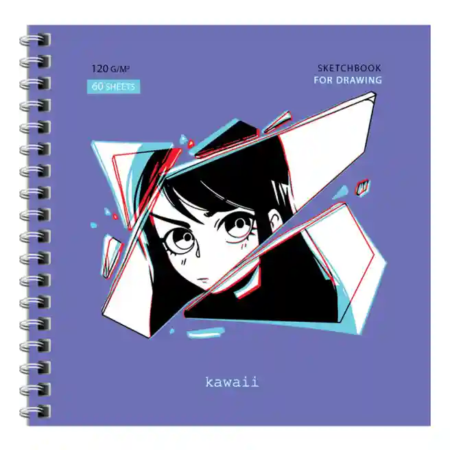 Sketchbook MESHU "Kawaii", cu spirală, A5, 60 foi