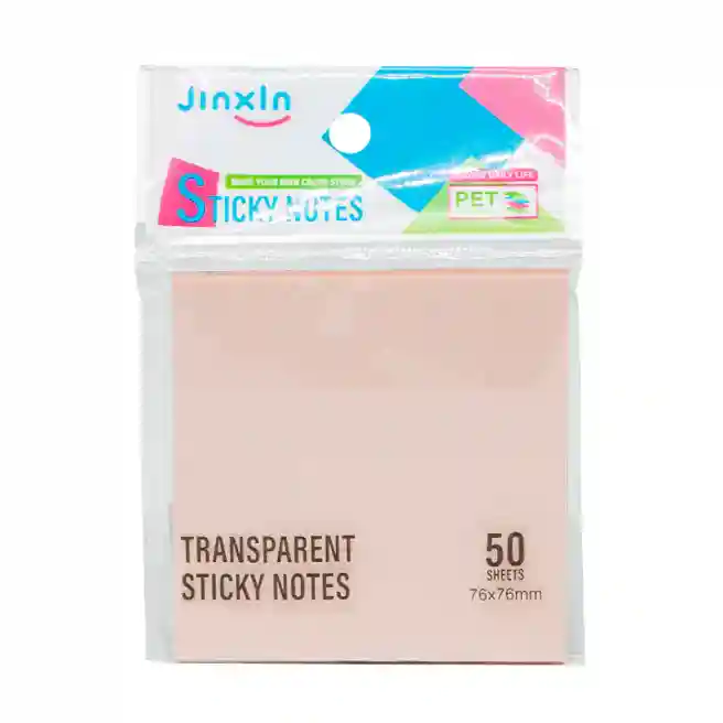 Foi din plastic pentru notițe 76x76, 50 foi, pastel semi-transparente