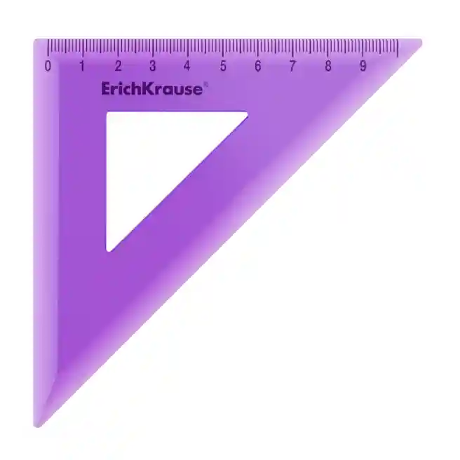 Угольник ErichKrause Standart 90мм, 90°/45°, сиреневый, блистер