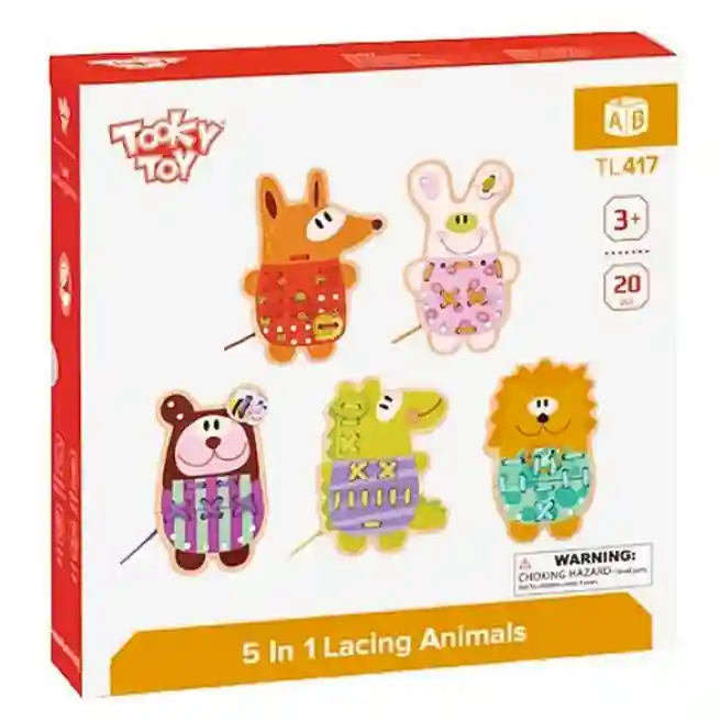 Jucărie din lemn Animale cu dantelă, cod 57209
