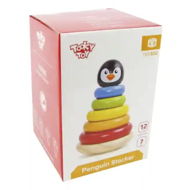 Piramidă din lemn Pinguin, cod 57281