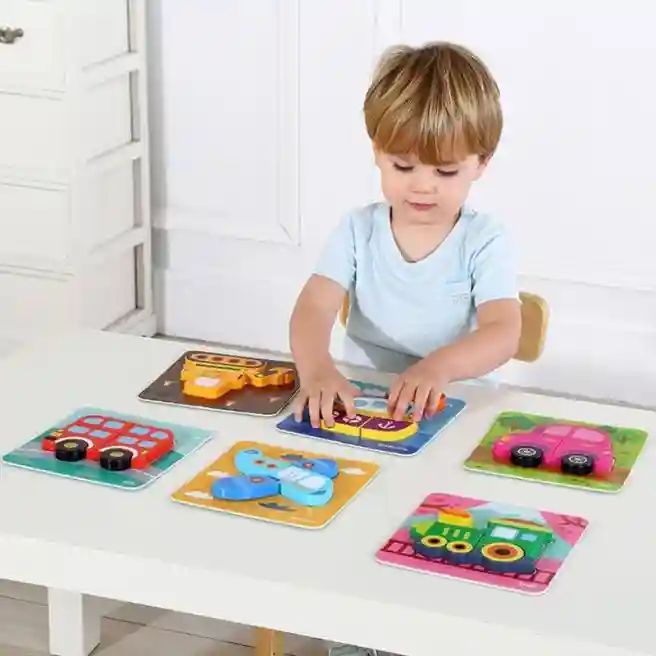Деревянная игрушка Пазл 6 в 1 „Транспорт”, код 57314