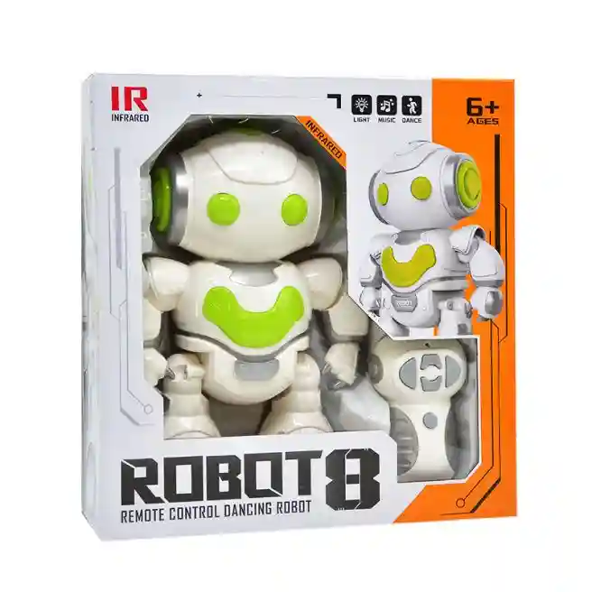 Robot dansator "Robot 8" cu lumină și sunet cu telecomandă, cod 602021