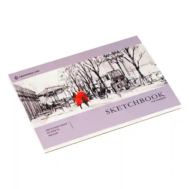 Sketchbook pentru markere 60 foi, А5 Greenwich Line "City walk", bloc lipit, 100 g/m2