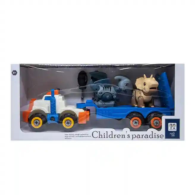 Set modele de asamblat „Transportator + 2 dinozauri”, cod 632073