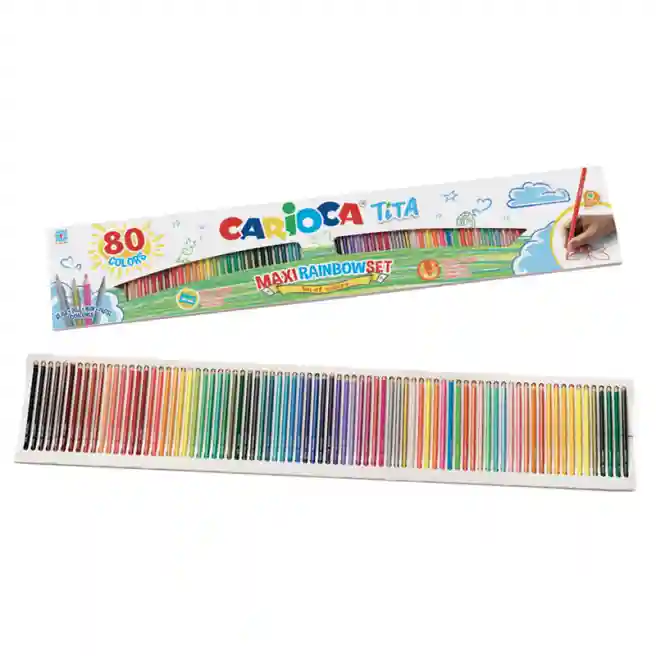 Creioane colorate Carioca Tita Curcubeu, 80 cul.