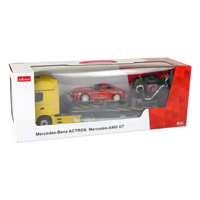 RS Машина р/у RASTAR 1:24 Mercedes-Benz Antos, желтая, код 58250
