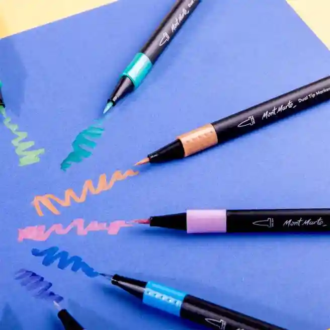 Marker cu vârf dublu Pensula/Bullet Metallic 12 bucăți