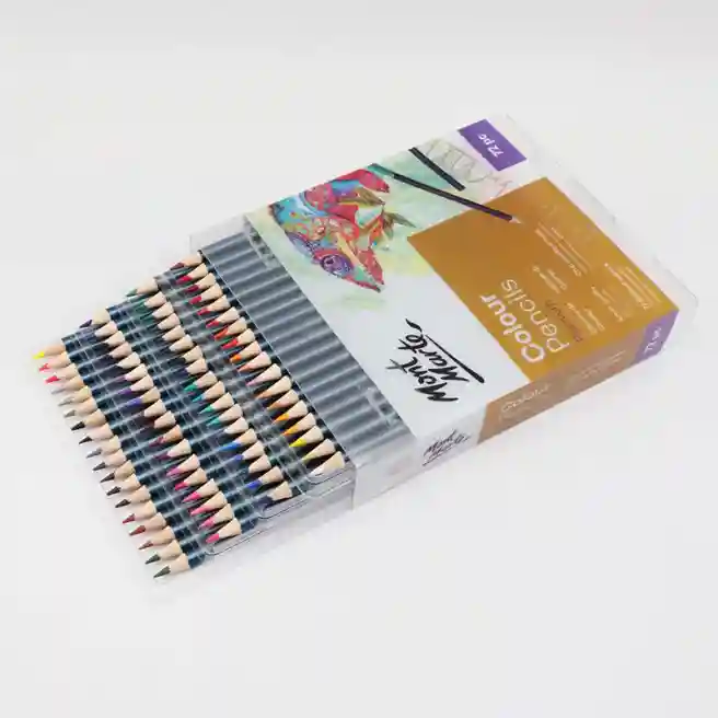 Set de creioane colorate Premium în cutie PVC, 72 bucăți
