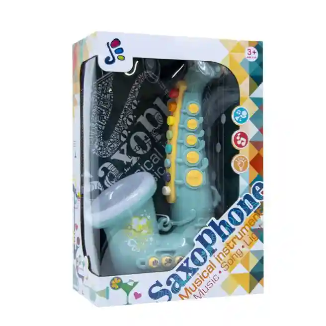 Saxofon "SP" cu lumină și sunet, albastru, cod 632162