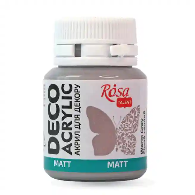 Acril pentru decor, Gri Cald (27), mat, 20 ml, ROSA TALENT