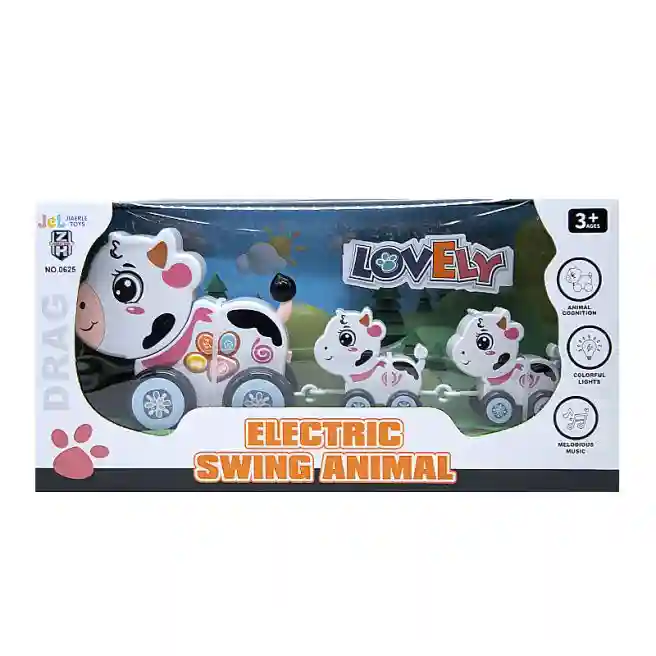 Tren electric „Animale”, văcuța, cod 642024