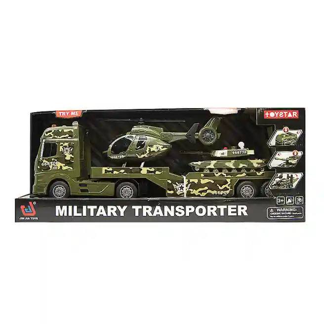 Set de joc cu inertie „Military” (elicopter, camion) cu lumină și sunet, cod 652082