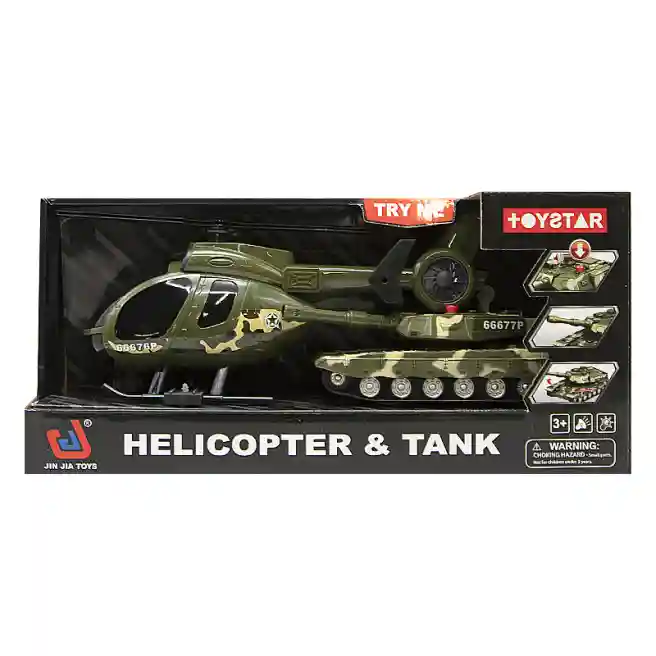 Игровой набор "Military" (вертолет, танк) светом и звуком, код 652083