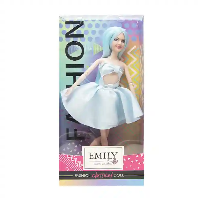 Кукла Emily 30 см, в пплатье, синяя, код 672035
