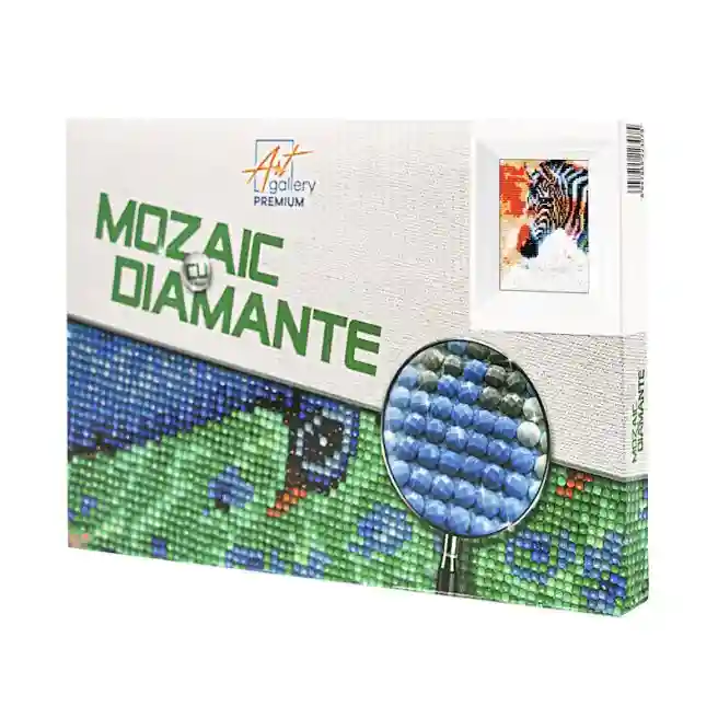 Zebră 20x30 cm, mozaic cu diamante