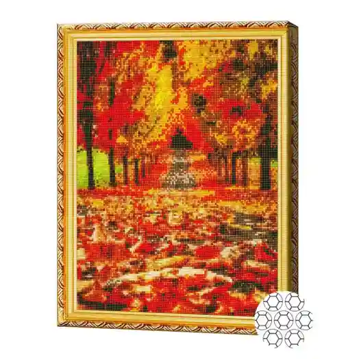 Drumul tomnatic 40x50 cm, mozaic cu diamante