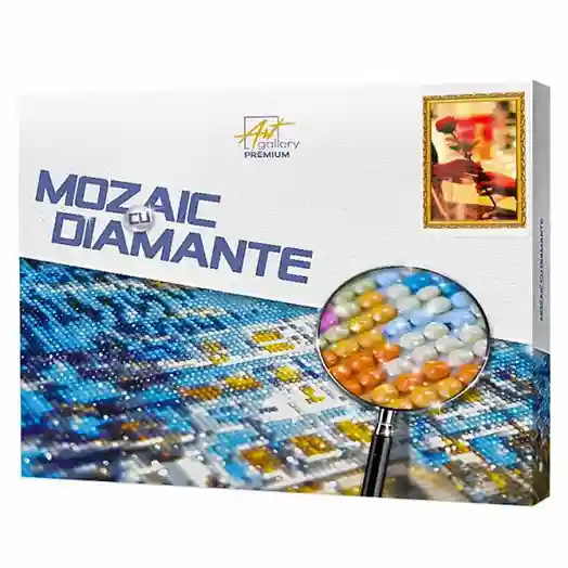Trandafir în dar 40x50 cm, mozaic cu diamante