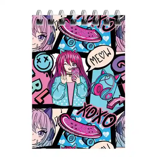 Blocnotes A7 40 foi patratele cu spira BG "Mix for girls"