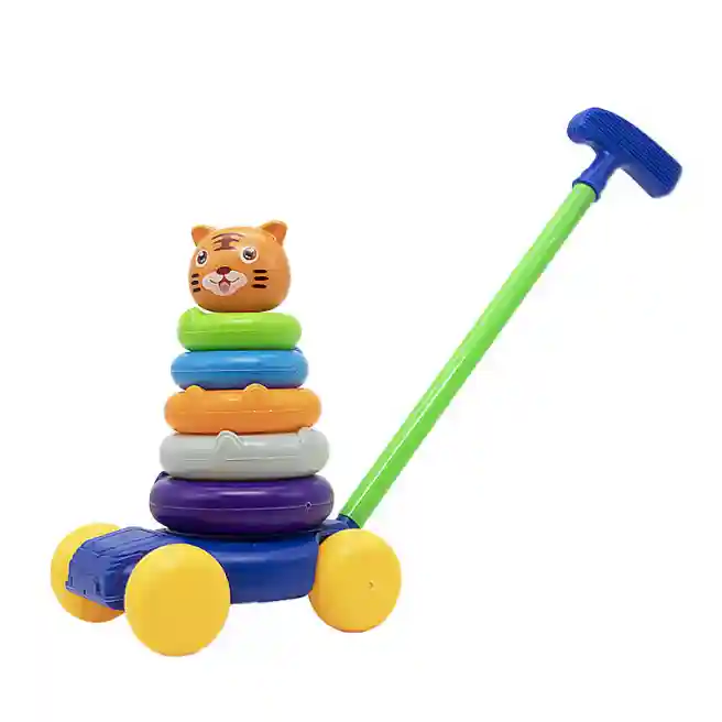 Jucărie trage-impinge piramidă „Tigru”, cod 702038