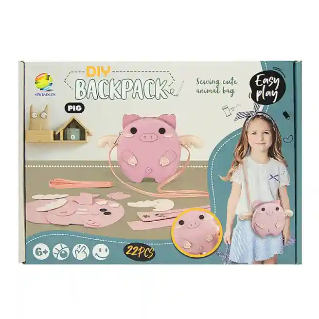 Set pentru creare poșetă fetițe „Flying Pig”, roz, cod 712301